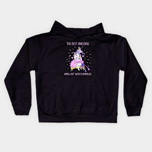 The Best Unicorns Hang Out With Flamingos Unicorn Kids Hoodie